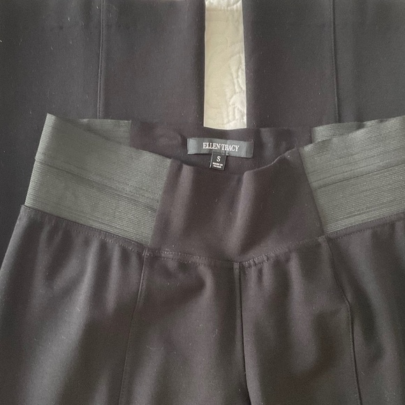 Ellen Tracy Classic Trouser Business Casual Pull On Pant. Black. Small - Picture 2 of 10
